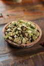 Most expensive spice in the world Ã¢â¬â dried green cardamom pods Royalty Free Stock Photo